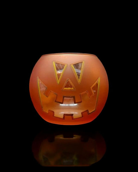 Jack-O'-Lantern  Glass Candle Holder