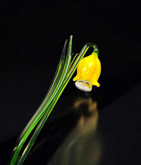 Yellow Glass Bellflower - Handcrafted Long Stem Flower