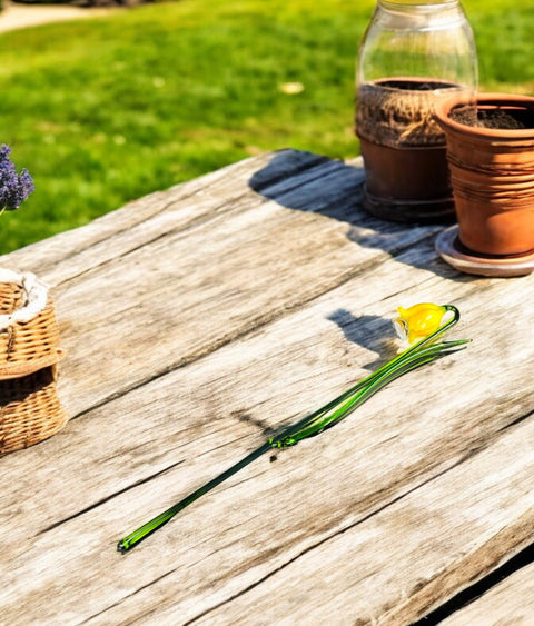 Yellow Glass Bellflower - Handcrafted Long Stem Flower