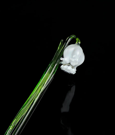 White Glass Bellflower - Handcrafted Long Stem Flower