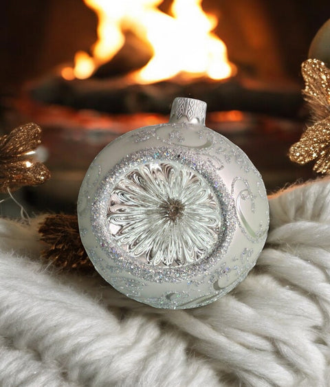 Silver Blown Glass Ornament - Silver Refractor Design