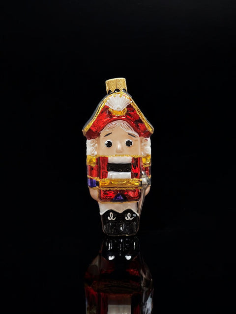 Hand Decorated Glass Keepsake Ornament - Charming Nutcracker Design