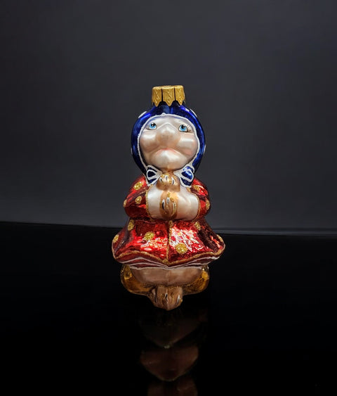 Hand Decorated Glass Keepsake Ornament - Charming Baba Yaga Design