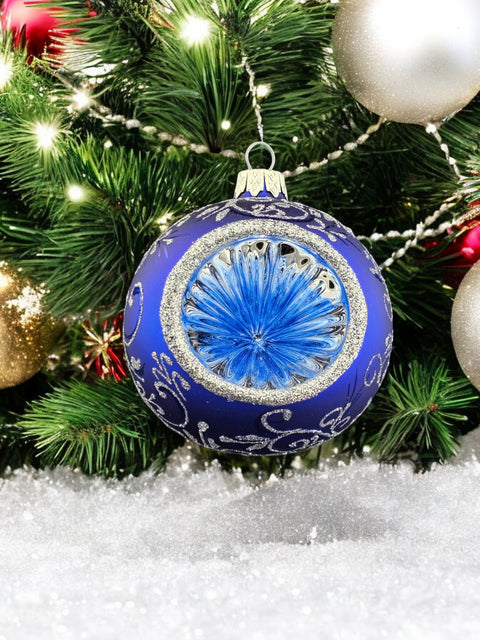 Blue Blown Glass Ornament - Blue Refractor