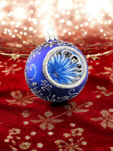 Blue Blown Glass Ornament - Blue Refractor