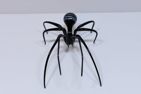 Glass Black Widow Spider Figurine, Handmade Murano Quality Design - Large