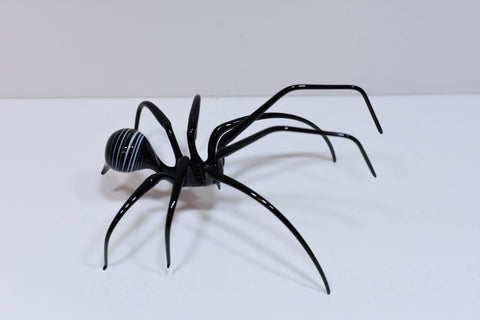 Glass Black Widow Spider Figurine, Handmade Murano Quality Design - Large