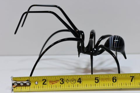 Glass Black Widow Spider Figurine, Handmade Murano Quality Design - Large