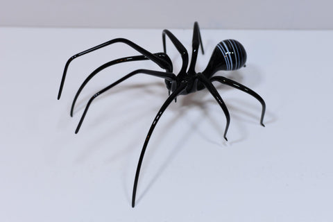 Glass Black Widow Spider Figurine, Handmade Murano Quality Design - Large