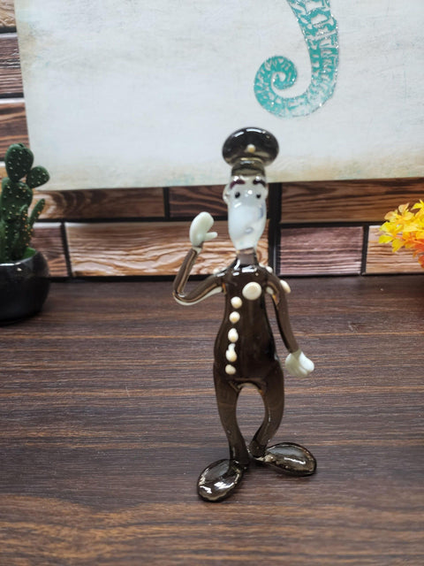 Glass Police Officer Saluting Figurine