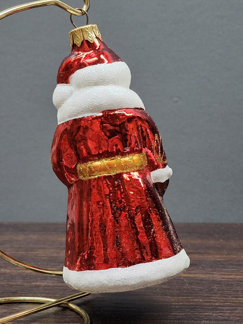 Hand Decorated Glass Keepsake Ornament - Santa Clause Design