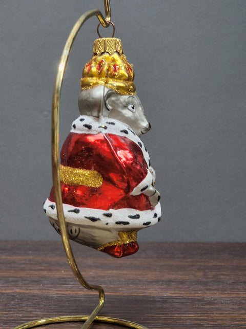 Hand Decorated Glass Keepsake Ornament - Charming Rat King Design