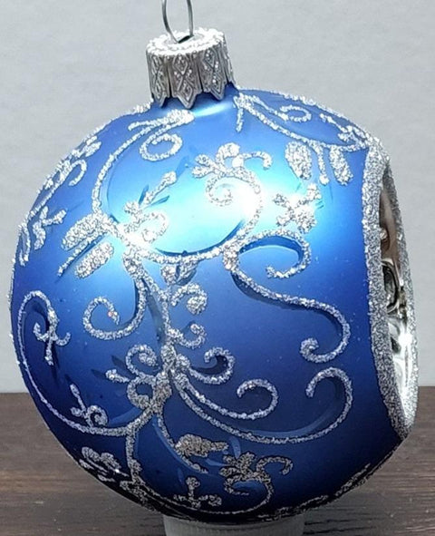 Light Blue Blown Glass Ornament - Light Blue Refractor