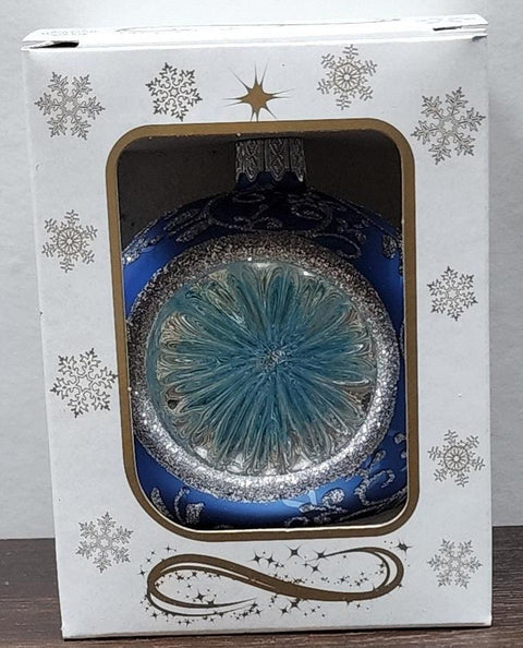 Light Blue Blown Glass Ornament - Light Blue Refractor