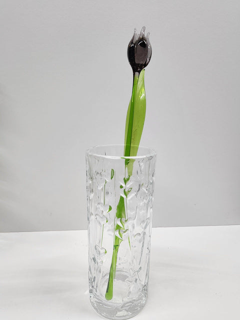 Purple Glass Tulip - Handcrafted Long Stem Flower