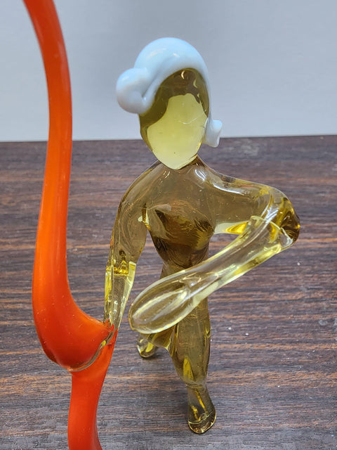 Naturally Colored Glass Figurine - Handcrafted - Hunter Design