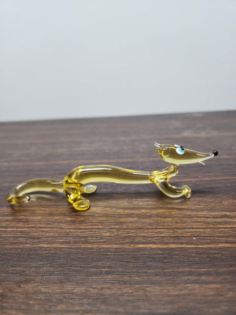 Naturally Colored Glass Figurine - Handcrafted - Fox Design