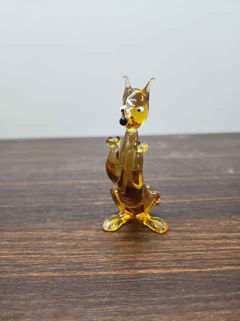 Naturally Colored Glass Figurine - Handcrafted - Standing Fox Design