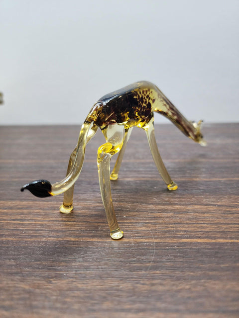 Naturally Colored Glass Figurine - Handcrafted - Giraffe Design