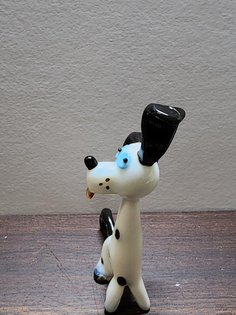 Naturally Colored Glass Figurine - Handcrafted - Dalmatian Design