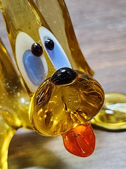 Naturally Colored Glass Figurine - Handcrafted - Spaniel Design