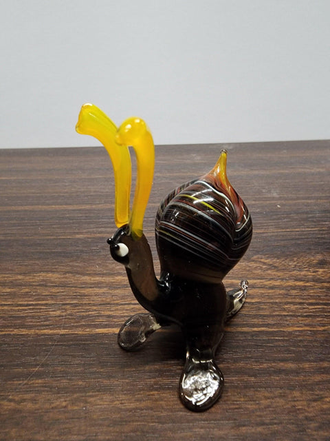 Naturally Colored Glass Figurine - Handcrafted - Snail Design