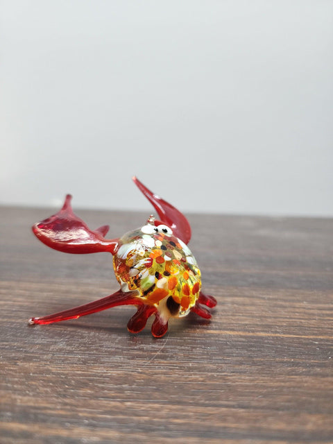 Naturally Colored Glass Figurine - Handcrafted - Crab Design