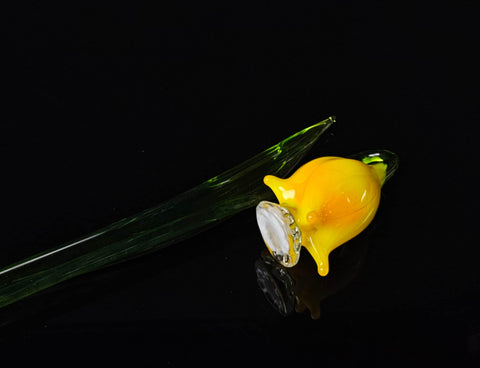 Yellow Glass Bellflower - Handcrafted Long Stem Flower