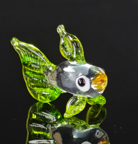 Green Glass Fish Figurine, Handmade Murano Quality Design - Small