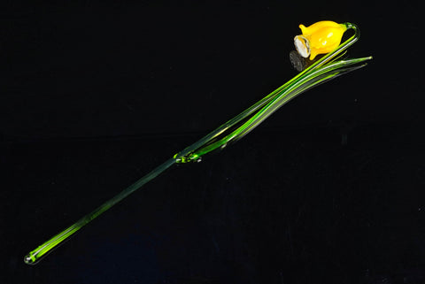 Yellow Glass Bellflower - Handcrafted Long Stem Flower