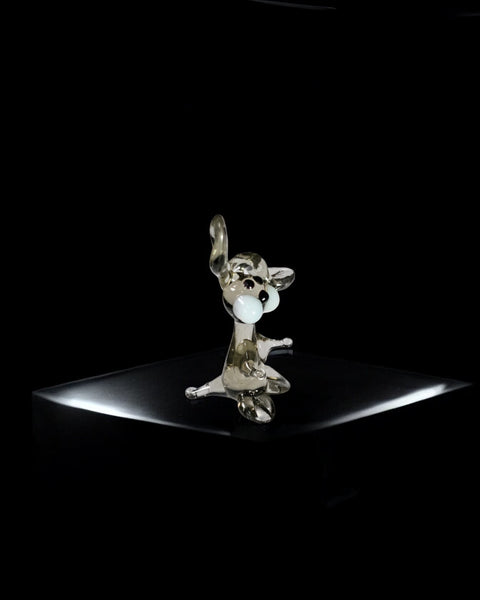 Clear Glass Rabbit Figurine, Handmade Murano Quality Design - Small