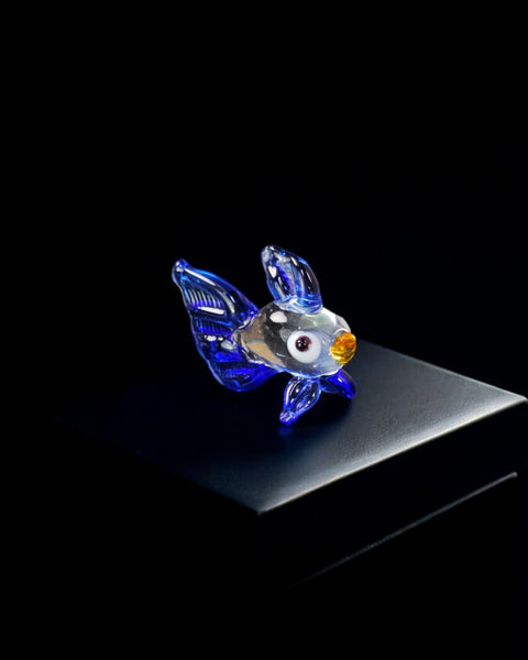 Blue Glass Fish Figurine, Handmade Murano Quality Design - Small