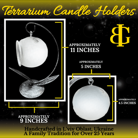 Yellow Glass Terrarium Candle Holder - White Cabins