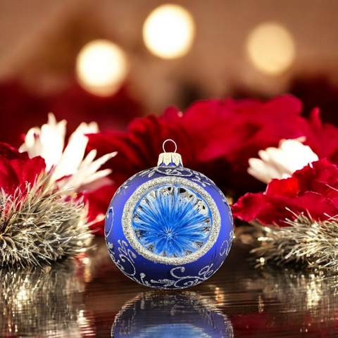 Blue Blown Glass Ornament - Blue Refractor