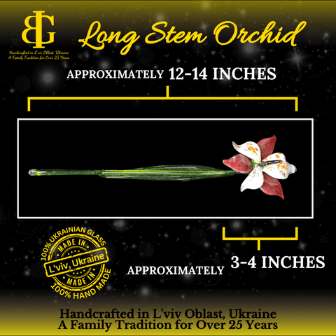 Black Glass Orchid- Handcrafted Long Stem Flower