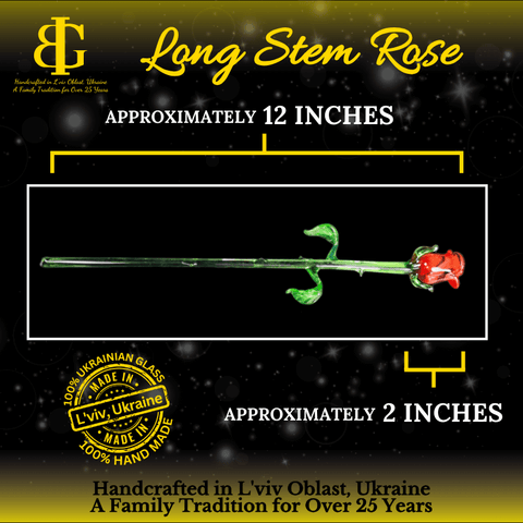 White Glass Rose - Handcrafted Long Stem Flower